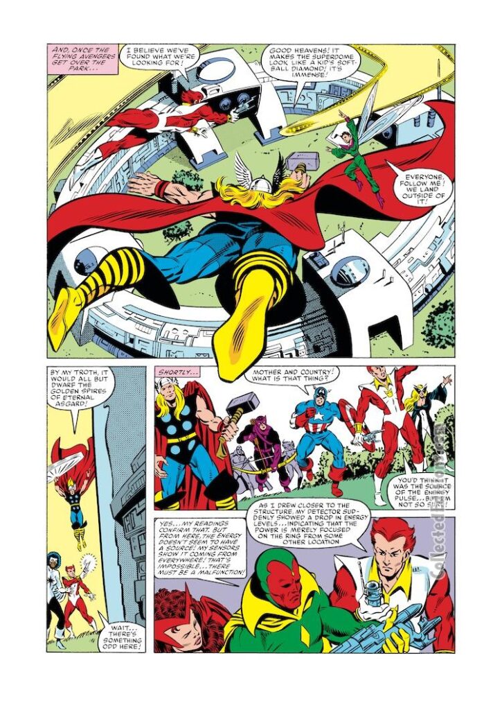 Avengers #242, pg. 19; breakdowns, Al Milgrom; pencils and inks, Bret Breeding; Thor, Starfox, Wasp, Captain Marvel, Secret Wars, Beyond