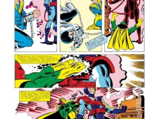 Avengers #248, pg. 7; layouts, Al Milgrom; pencils, Joe Sinnott; inks, uncredited; Maelstrom, Vision, Wasp, Janet Van Dyne