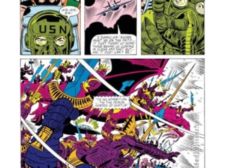Avengers #249, pg. 8; layouts, Al Milgrom; pencils and inks, Joe Sinnott; Hercules, United States Navy fighter pilot, demon hordes of Surtur