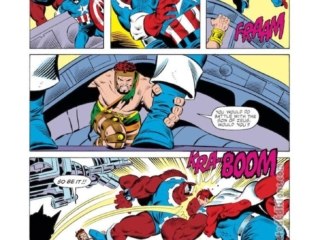 Avengers #252, pg. 20; layouts, Bob Hall; pencils and inks, Joe Sinnott; Blood Brothers, Captain America, Hercules