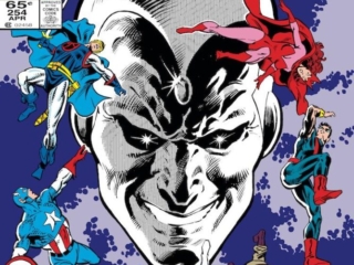 Avengers #254 cover; pencils, Bob Hall; inks, Joe Rubinstein; Ultimate Vision