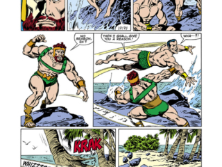 Avengers #262, pg. 14; layouts, John Buscema; pencils and inks, Tom Palmer, Namor, Sub-Mariner, Hercules