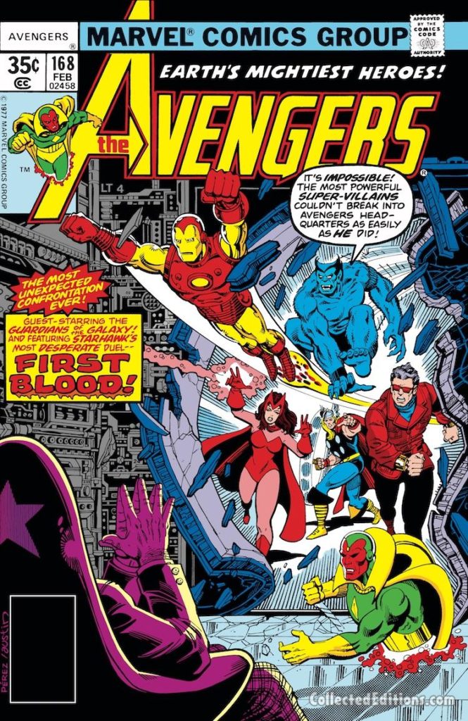 Avengers #168 cover; pencils, George Pérez; inks, Terry Austin
