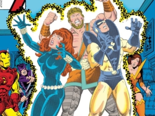 Avengers #173 cover; pencils, George P&eacute;rez; inks, Terry Austin; Yellowjacket, Black Widow, Hercules