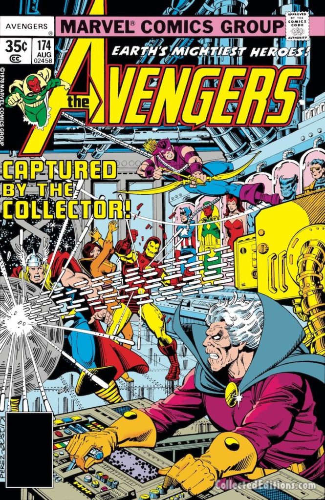 Avengers #174 cover; pencils, George Pérez; inks, Terry Austin; The Collector