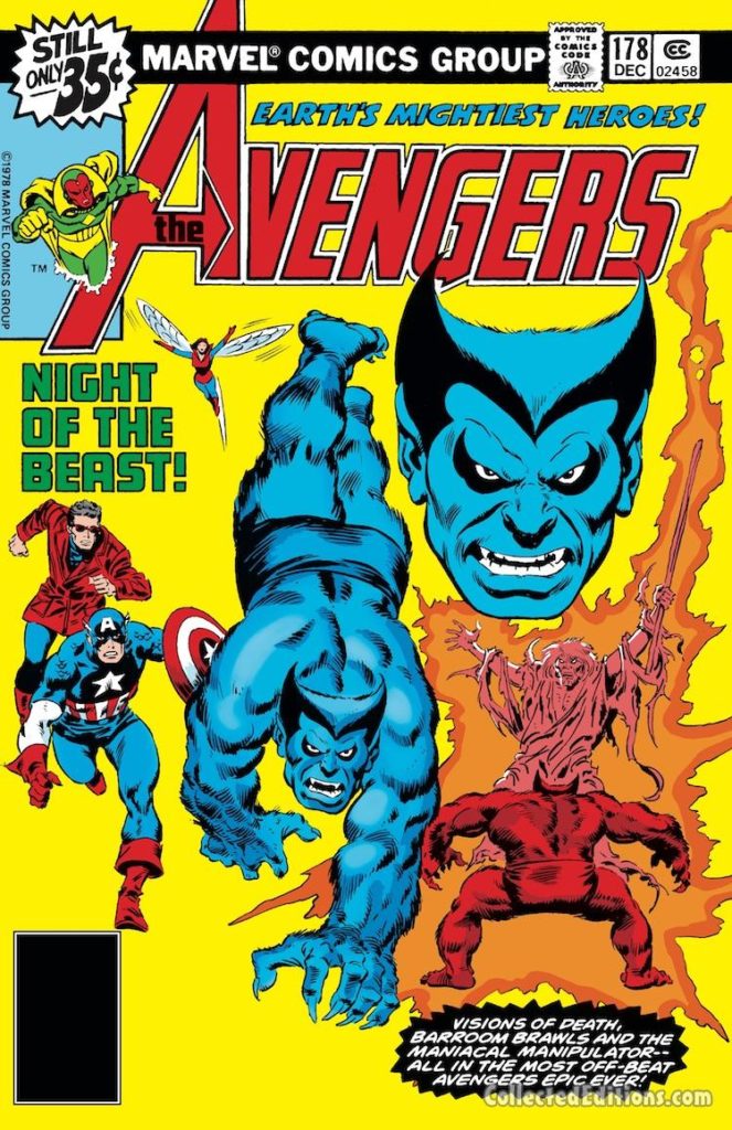 Avengers #178 cover; pencils and inks, John Buscema; Beast
