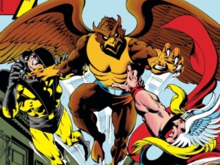 Avengers #179 cover; pencils, Keith Pollard; inks, Rudy Nebres; Bloodhawk