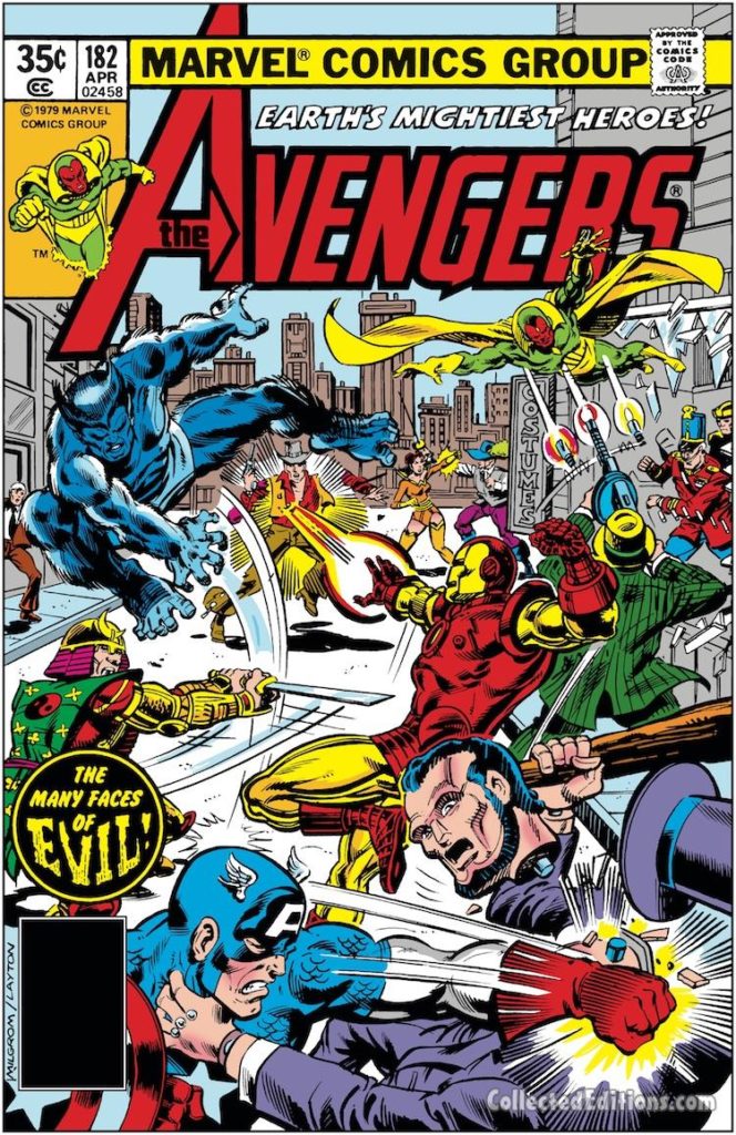 Avengers #182 cover; pencils, Al Milgrom; inks, Bob Layton