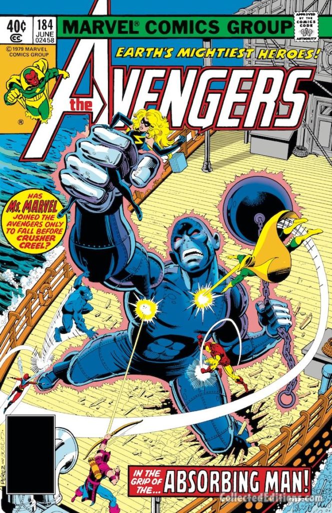 Avengers #184 cover; pencils, George Pérez; inks, Terry Austin; Absorbing Man