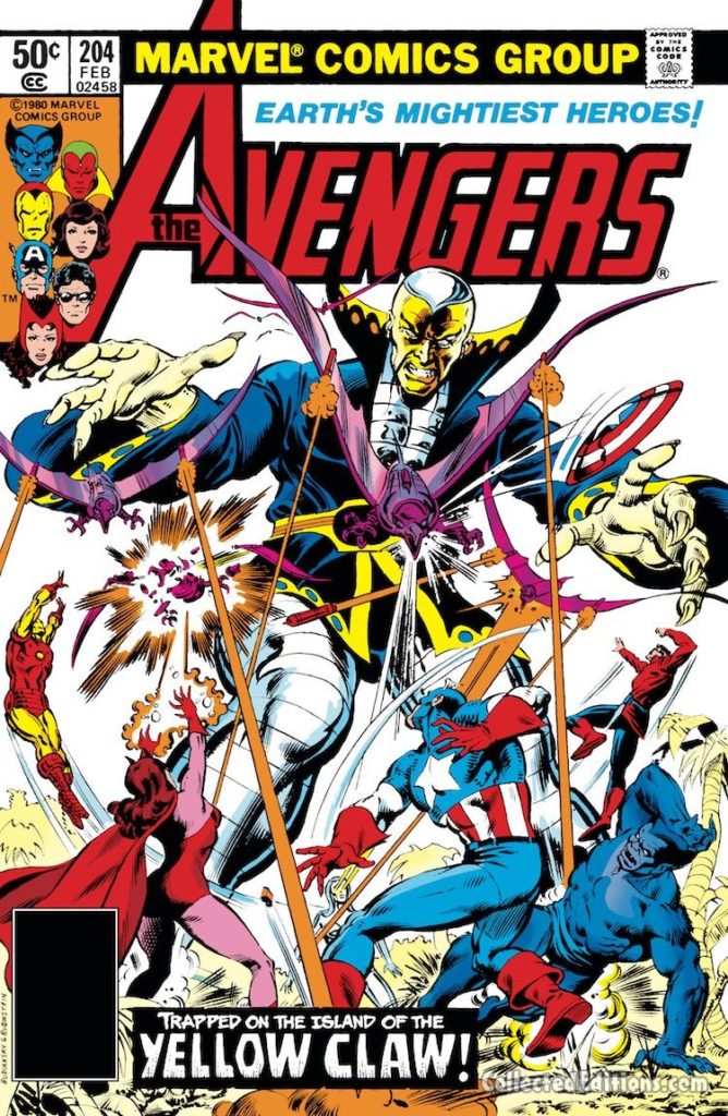 Avengers #204 cover; pencils, Bob Budiansky; Yellow Claw