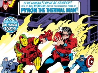 Avengers #206 cover; pencils, Gene Colan; The Thermal Man, Pyron