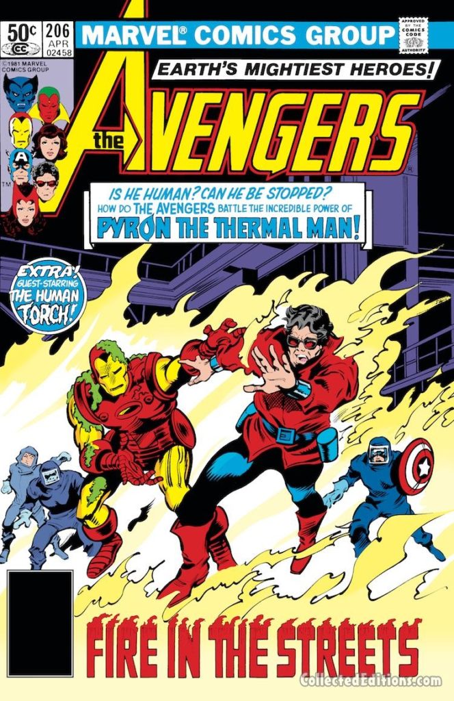 Avengers #206 cover; pencils, Gene Colan; The Thermal Man, Pyron