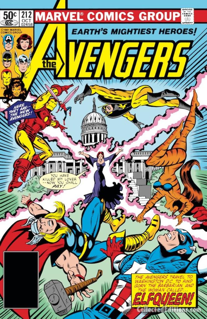 Avengers #212 cover; pencils, Alan Kupperberg; Elfqueen