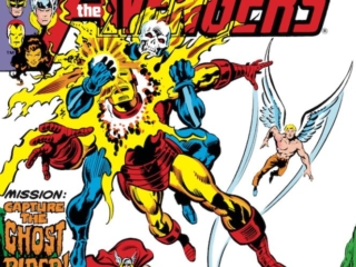 Avengers #214 cover; pencils, Bob Hall; Ghost Rider, Tigra