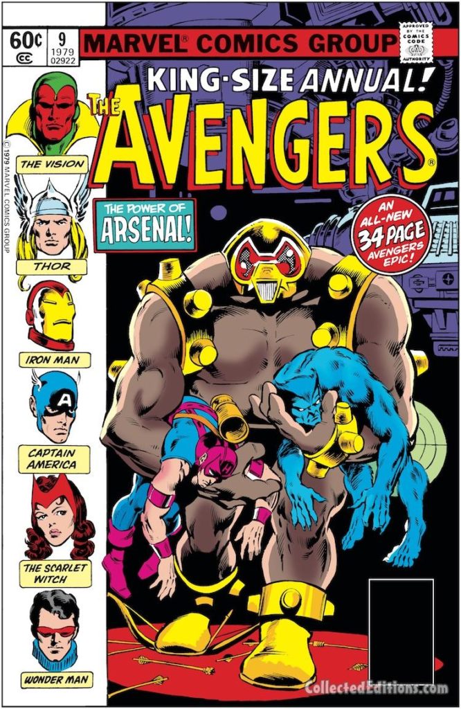 Avengers Annual #9 cover; pencils, Don Newton; Arsenal