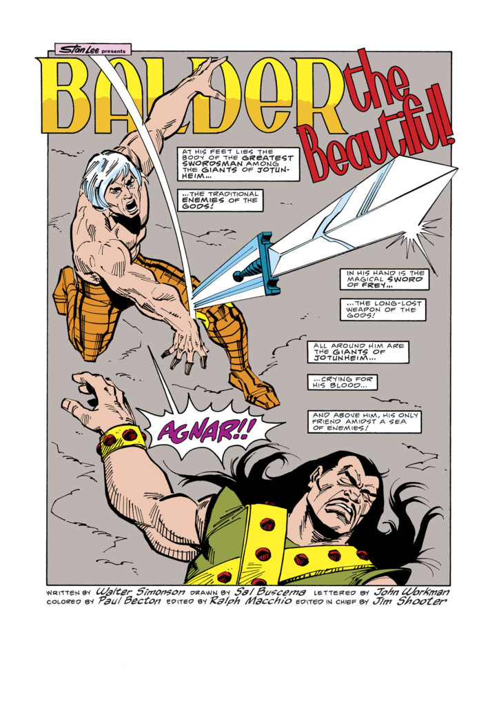 Balder the Brave #4, pg. 1; pencils and inks, Sal Buscema