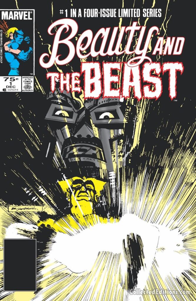 Beauty and the Beast #1 cover; pencils and inks, Bill Sienkiewicz; Dazzler, Dr. Doom