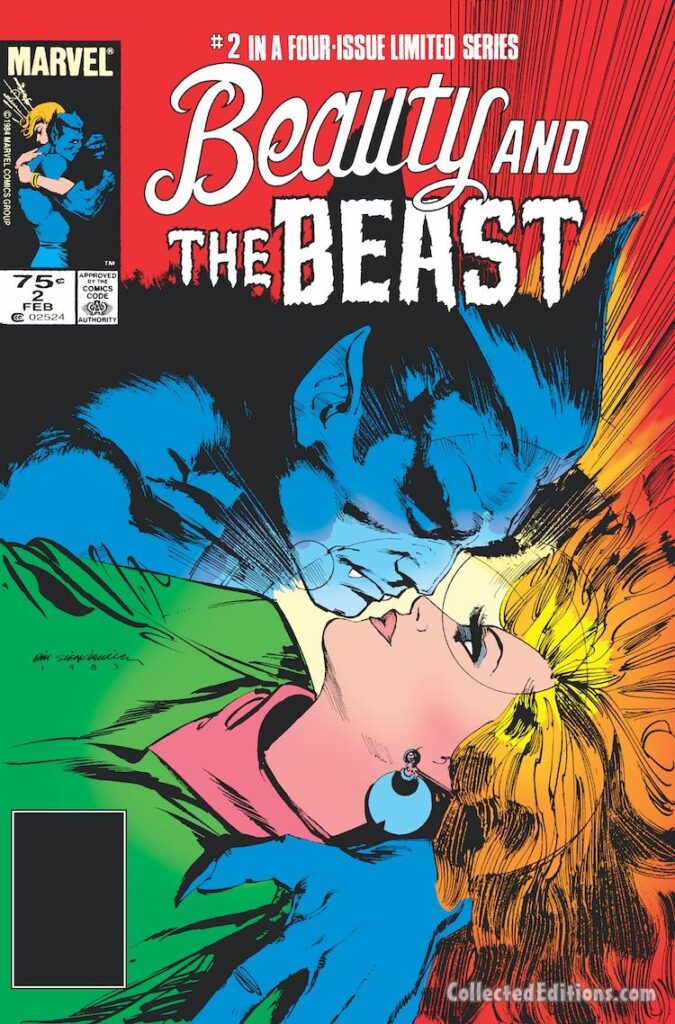 Beauty and the Beast #2 cover; pencils and inks, Bill Sienkiewicz; Dazzler, romance