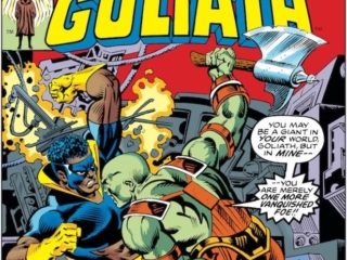 Black Goliath #5 cover; pencils, Gil Kane; inks, Al Milgrom; Bill Foster/Giant-Man/Mortag