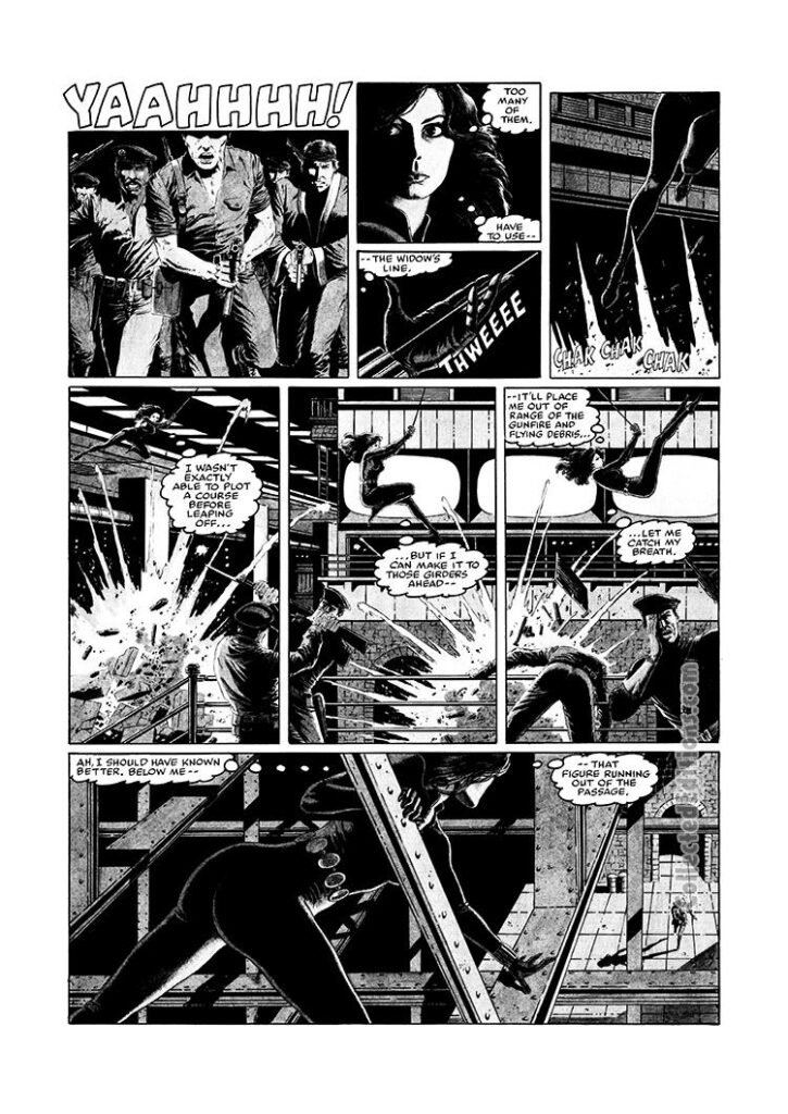 Bizarre Adventures #25, pg. 18; pencils and inks, Paul Gulacy; Black Widow solo story, black-and-white magazine