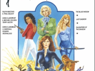 Bizarre Adventures #25 cover; painted art by Paul Gulacy; Black Widow, Ralph Macchio, Lady Daemon, Daughters of the Dragon