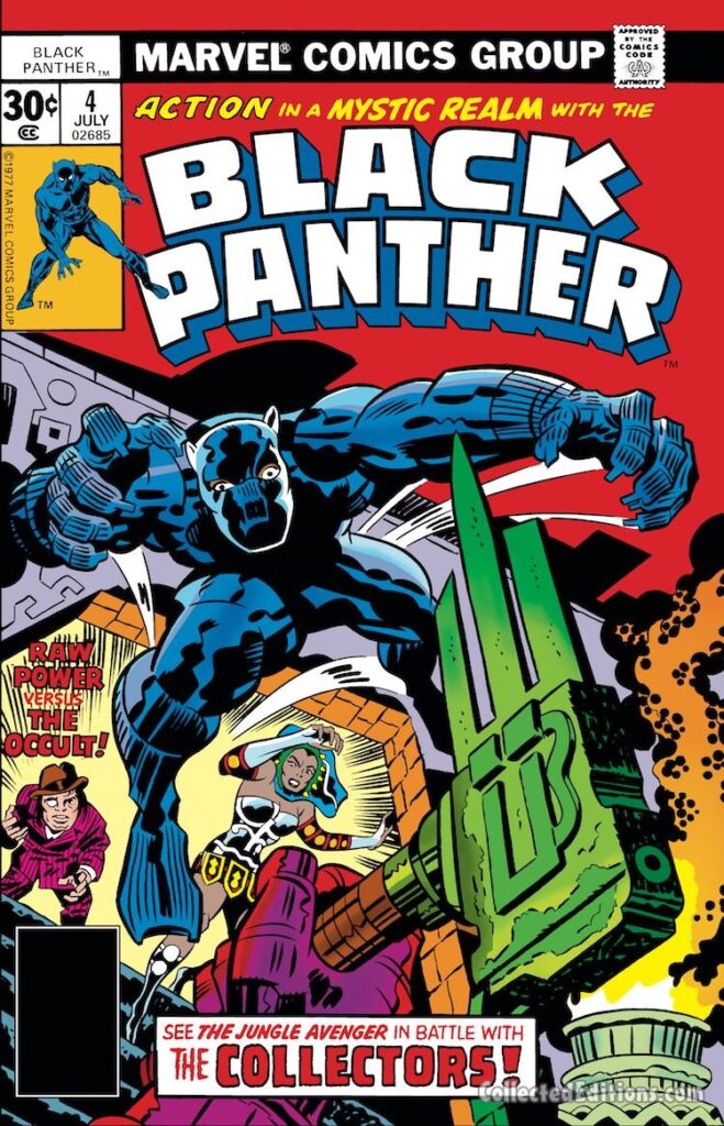 Black Panther #4, cover; pencils, Jack Kirby; inks, Frank Giacoia; The Collectors