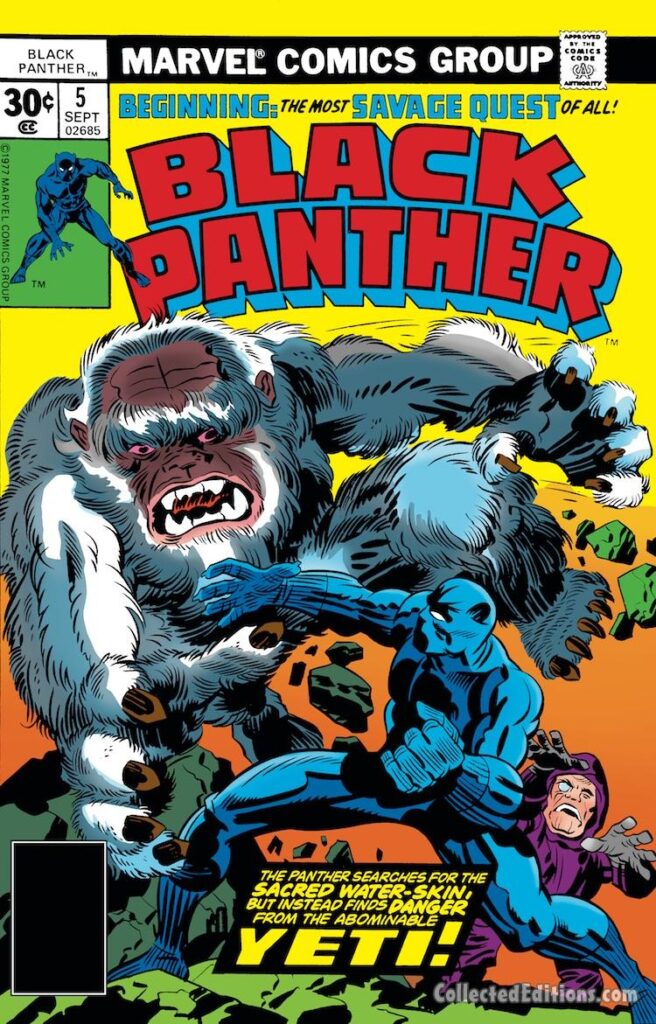 Black Panther #5, cover; pencils, Jack Kirby; inks, unknown; The Yeti