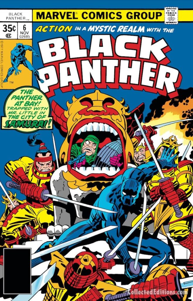 Black Panther #6, cover; pencils, Jack Kirby; inks, Frank Giacoia; Samurai City