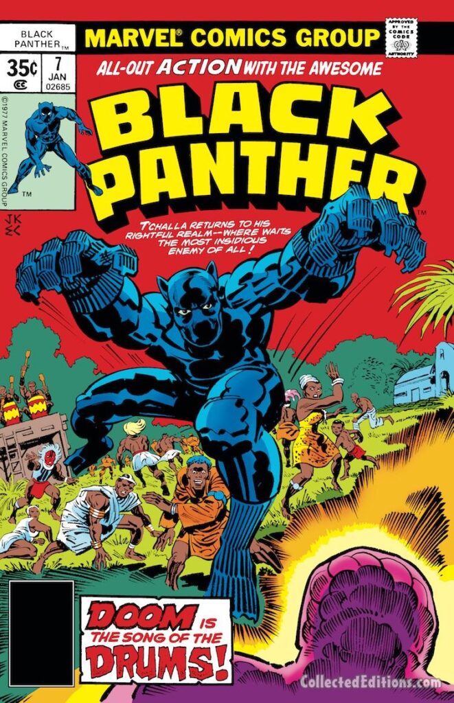 Black Panther #7, cover; pencils, Jack Kirby; inks, Ernie Chan