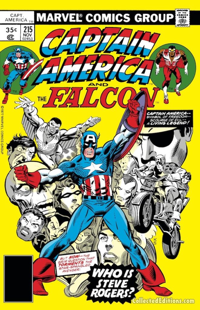 Captain America #215 cover; pencils, Gil Kane; inks, Joe Sinnott; The Falcon