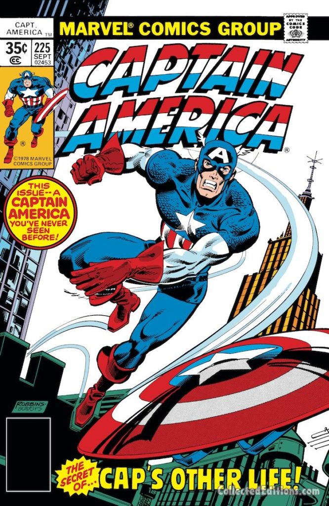 Captain America #225 cover; pencils, Frank Robbins; inks, Terry Austin