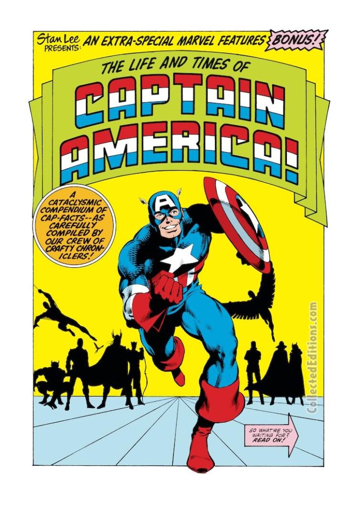Captain America #252, pg. 18; pencils, John Byrne; inks, Joe Rubinstein; pinup, Life and Times of Captain America; Stan Lee Presents