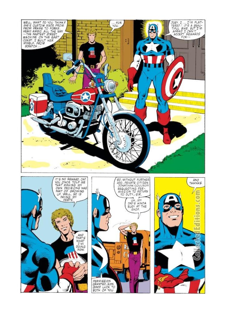 Captain America #259, pg. 21; pencils, Mike Zeck; inks, Frank McLaughlin; motorcycle, Joey John Coulson