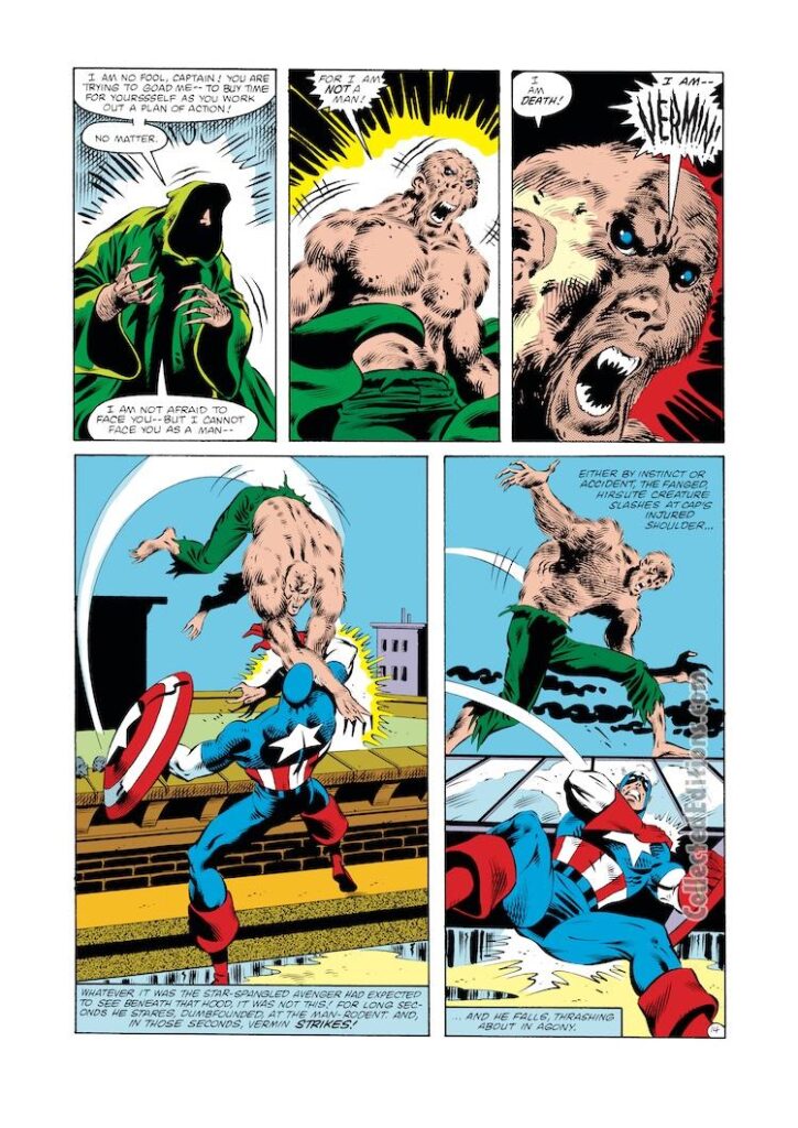 Captain America #272, pg. 14; pencils, Mike Zeck; inks, John Beatty; Vermin, first appearance