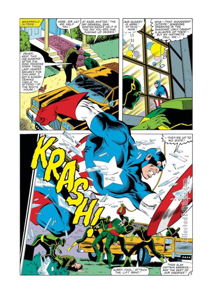 Captain America #273, pg. 3; pencils, Mike Zeck; inks, John Beatty; General Sam Sawyer, Hydra