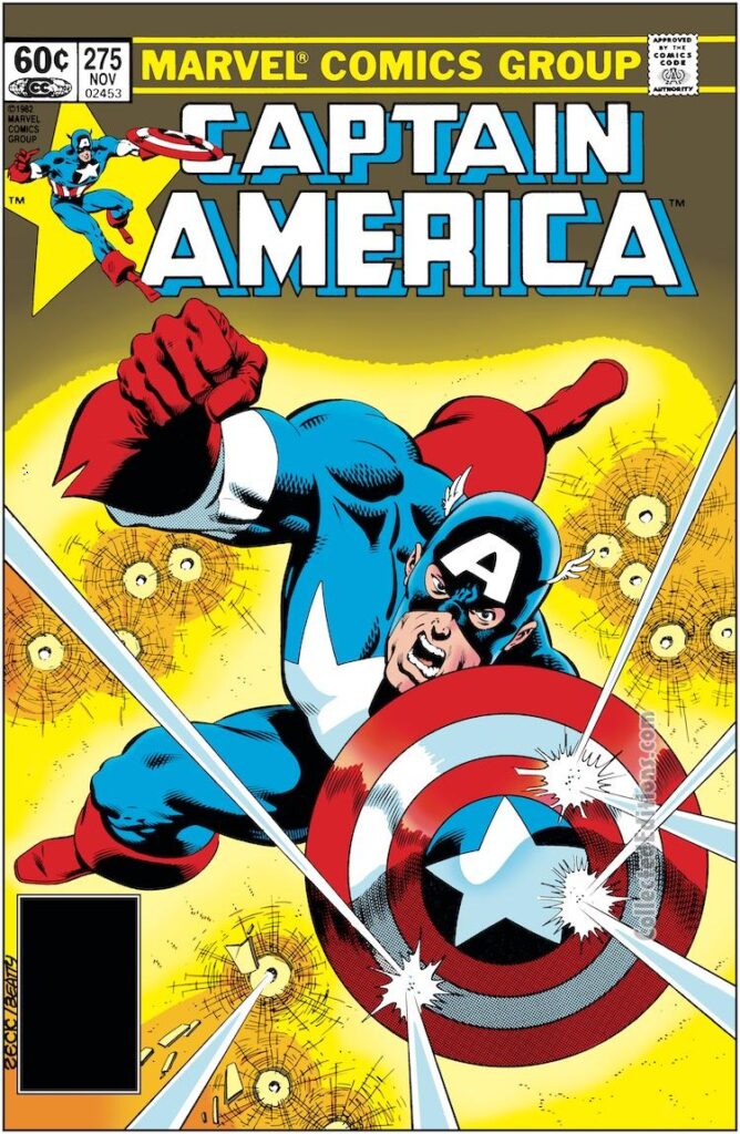 Captain America #275 cover; pencils, Mike Zeck; inks, John Beatty