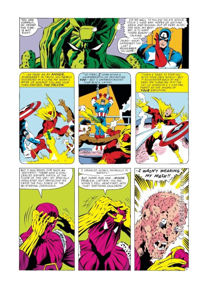 Captain America #277, pg. 5; pencils, Mike Zeck; inks, John Beatty; Baron Helmut Zemo