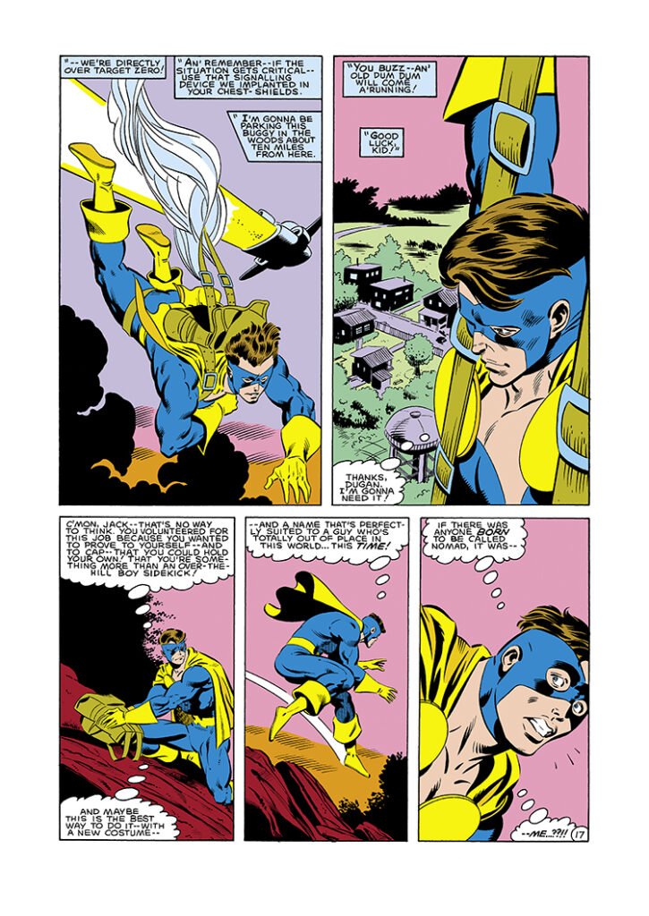 Captain America #282, pg. 17; pencils, Mike Zeck; inks, John Beatty, Nomad, Jack Monroe, first appearance