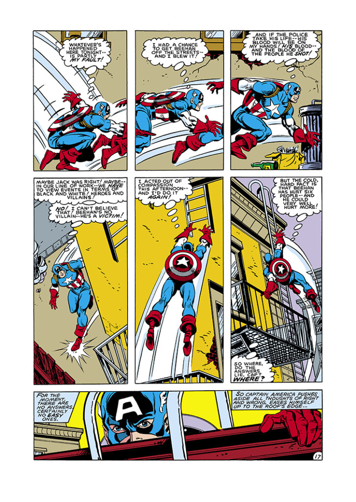 Captain America #284, pg. 17; layouts, Sal Buscema; pencils and inks, Kim DeMulder