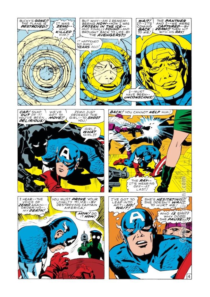 Captain America #100, pg. 4; pencils, Jack Kirby; inks, Syd Shores; Black Panther