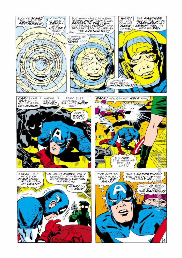 Captain America #100, pg. 4; pencils, Jack Kirby; inks, Syd Shores; Steve Rogers