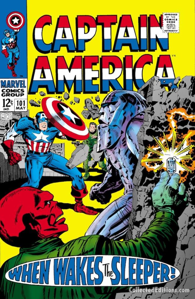 Captain America #101 cover; pencils, Jack Kirby; inks, Syd Shores; alterations, John Romita Sr.; When Wakes the Sleeper, Red Skull