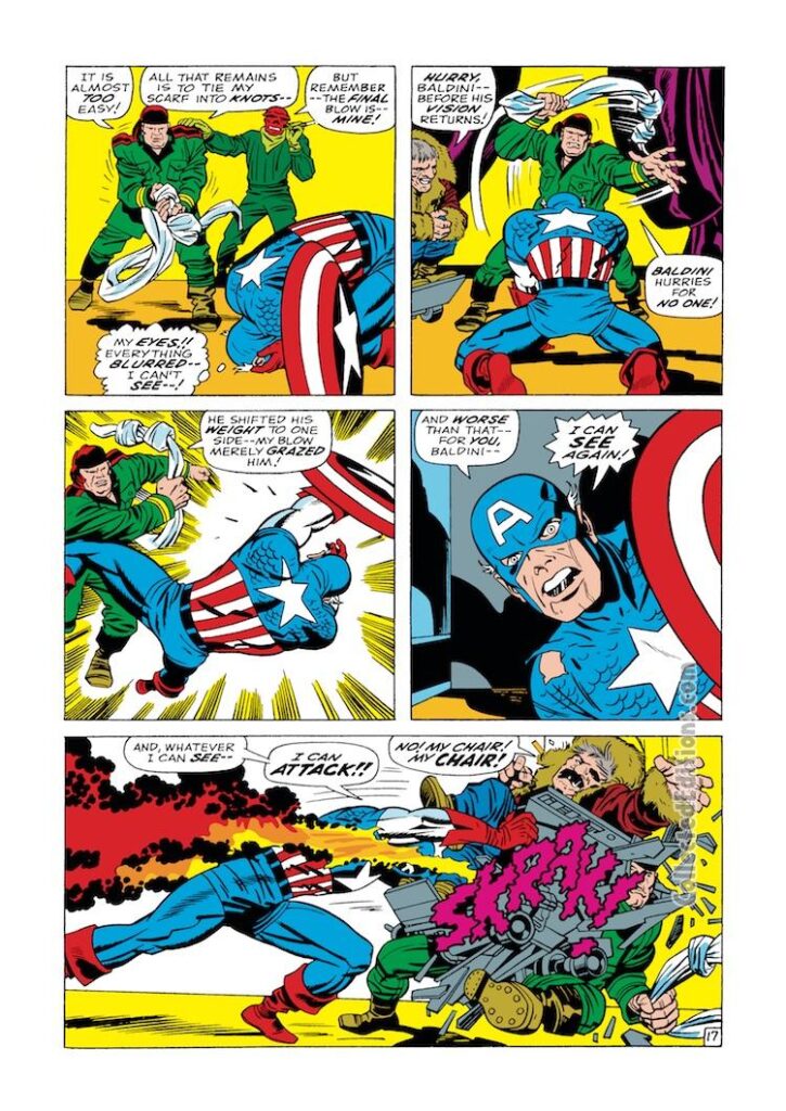 Captain America #104, pg. 17; pencils, Jack Kirby; inks, Dan Adkins