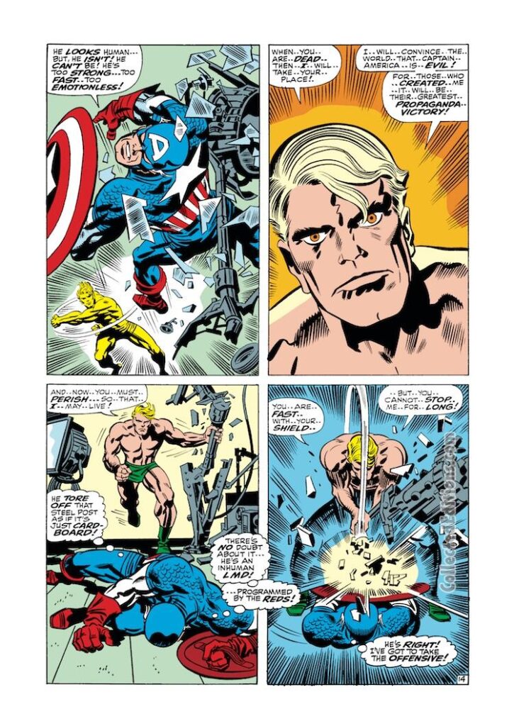 Captain America #106, pg. 14; pencils, Jack Kirby; inks, Frank Giacoia; Steve Rogers
