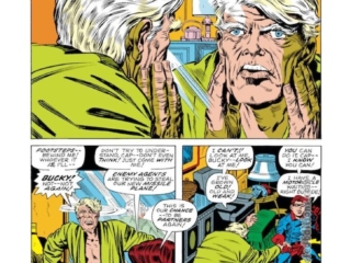 Captain America #107, pg. 16; pencils, Jack Kirby; inks, Syd Shores; Old Man Steve Rogers, Bucky Barnes, Rick Jones