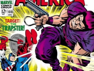 Captain America #108 cover; pencils, Jack Kirby; inks, Syd Shores; Target: The Trapster