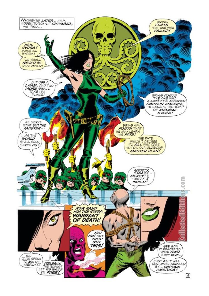Captain America #111, pg. 5; pencils, Jim Steranko; inks, Joe Sinnott; Hail Hydra, Madame Hydra