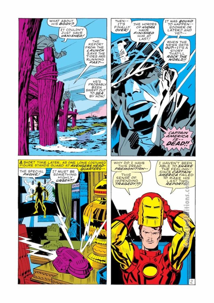 Captain America #112, pg. 2; pencils, Jack Kirby; inks, George Tuska; Iron Man