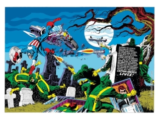 Captain America #113, pgs. 12-13;  Jim Steranko; inks, Tom Palmer; Steve Rogers motorcycle