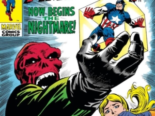 Captain America #115 cover; pencils, Marie Severin; inks, Frank Giacoia; Now Begins the Nightmare, Sharon Carter, Agent 13, Red Skull, Cosmic Cube